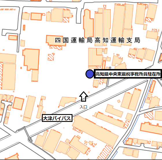 中央東県税事務所員駐在所地図